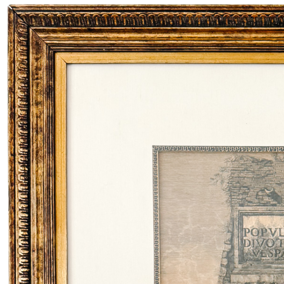 Pair of Large 19th Century Luigi Rossini Architectural Roman Arch Etchings