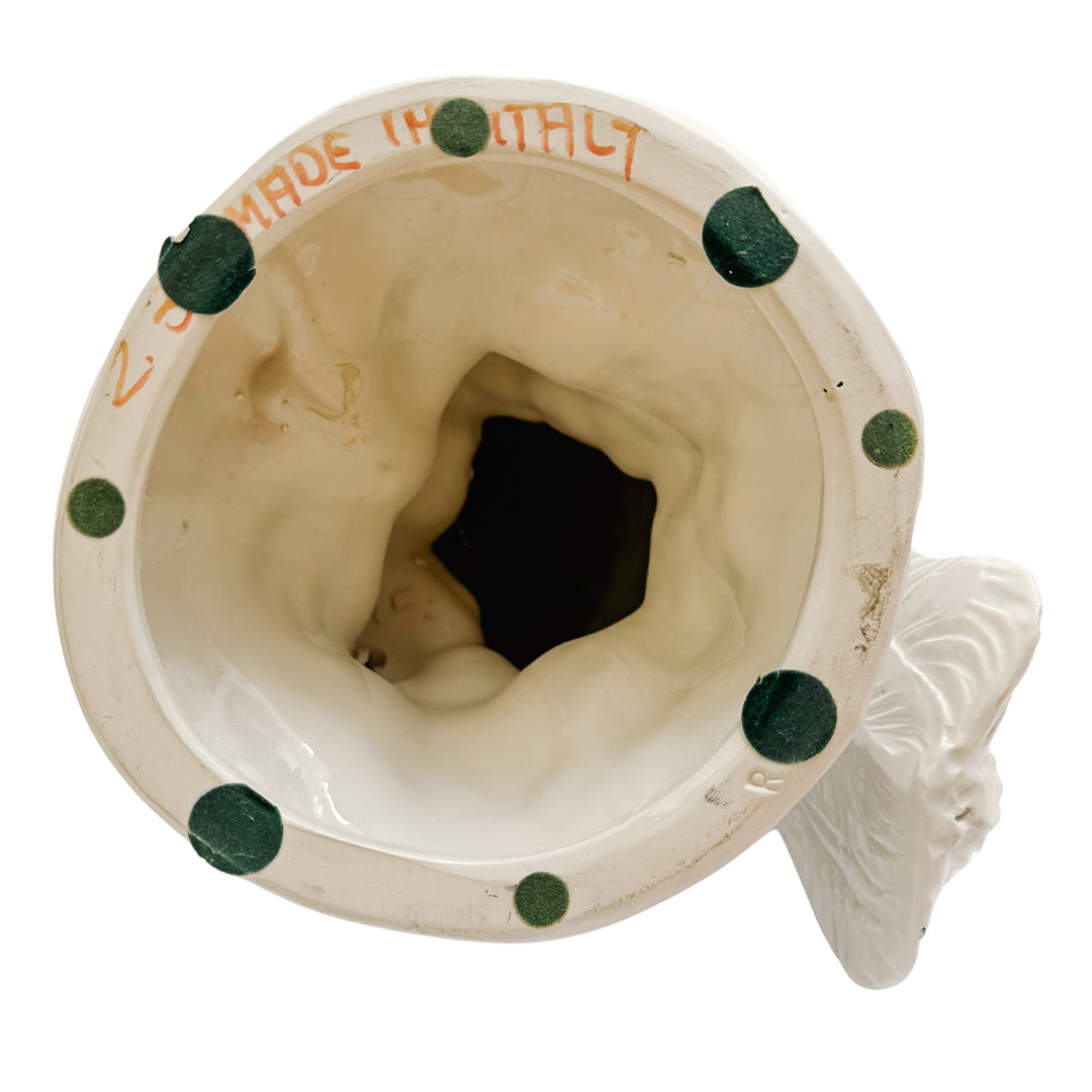 Large Scale Mid-Century Italian Glazed Blanc De Chine Cockatoos