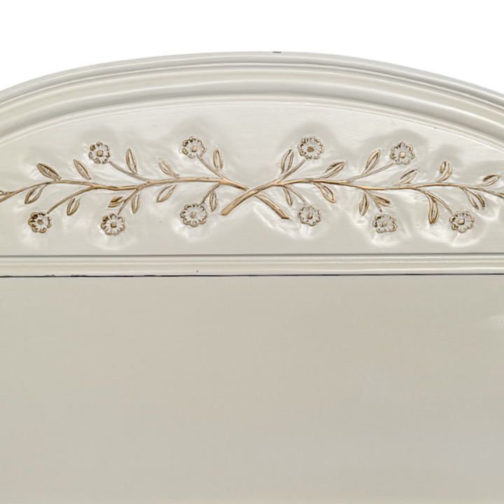 Vintage French Louis XVI Style Creme Peinte & Gilt Twin Cane Beds 