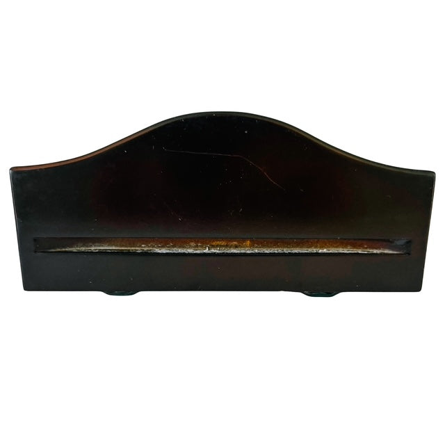 Pair of Neoclassical Cast Brass & Dark Cherry Wood Wall Brackets