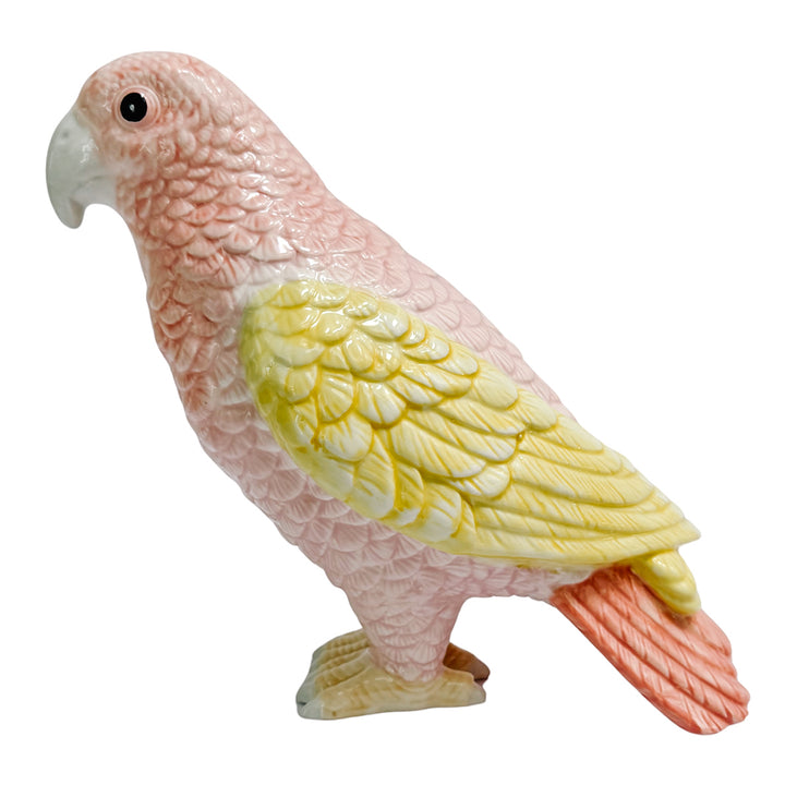 Pair of Pink and Yellow Ceramic Cockatoo Figurines