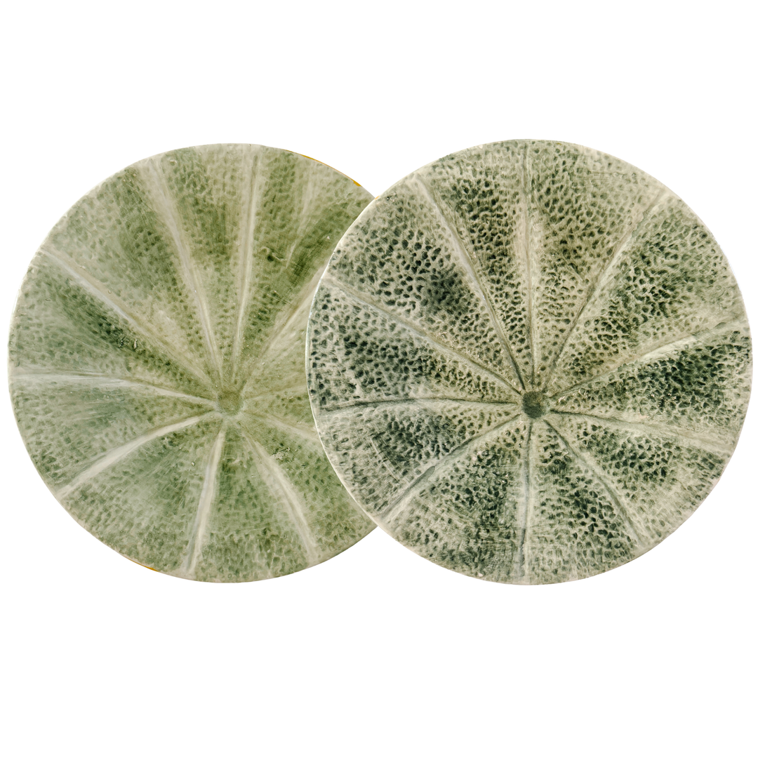Pair of Vintage Bordallo Pinheiro Cantaloupe Melon Plates
