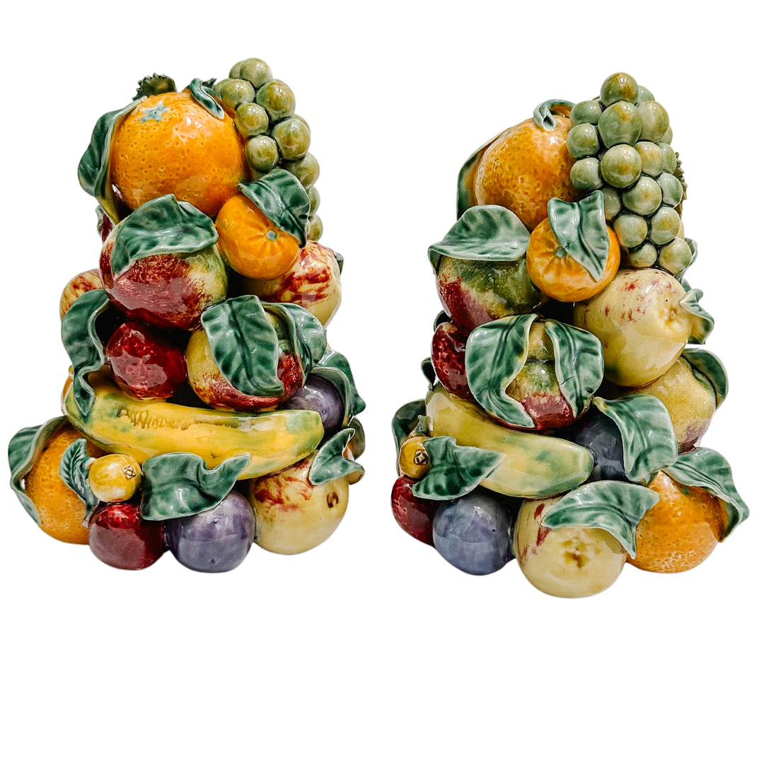 Pair of Vintage European Mixed Fruit Topiaries