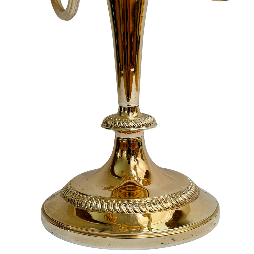 Vintage French Silver-on-Copper 5-Arm Candelabras