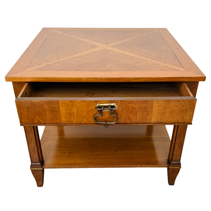 Pair of vintage Baker Furniture French Regency Cherry Side Tables or Nightstands