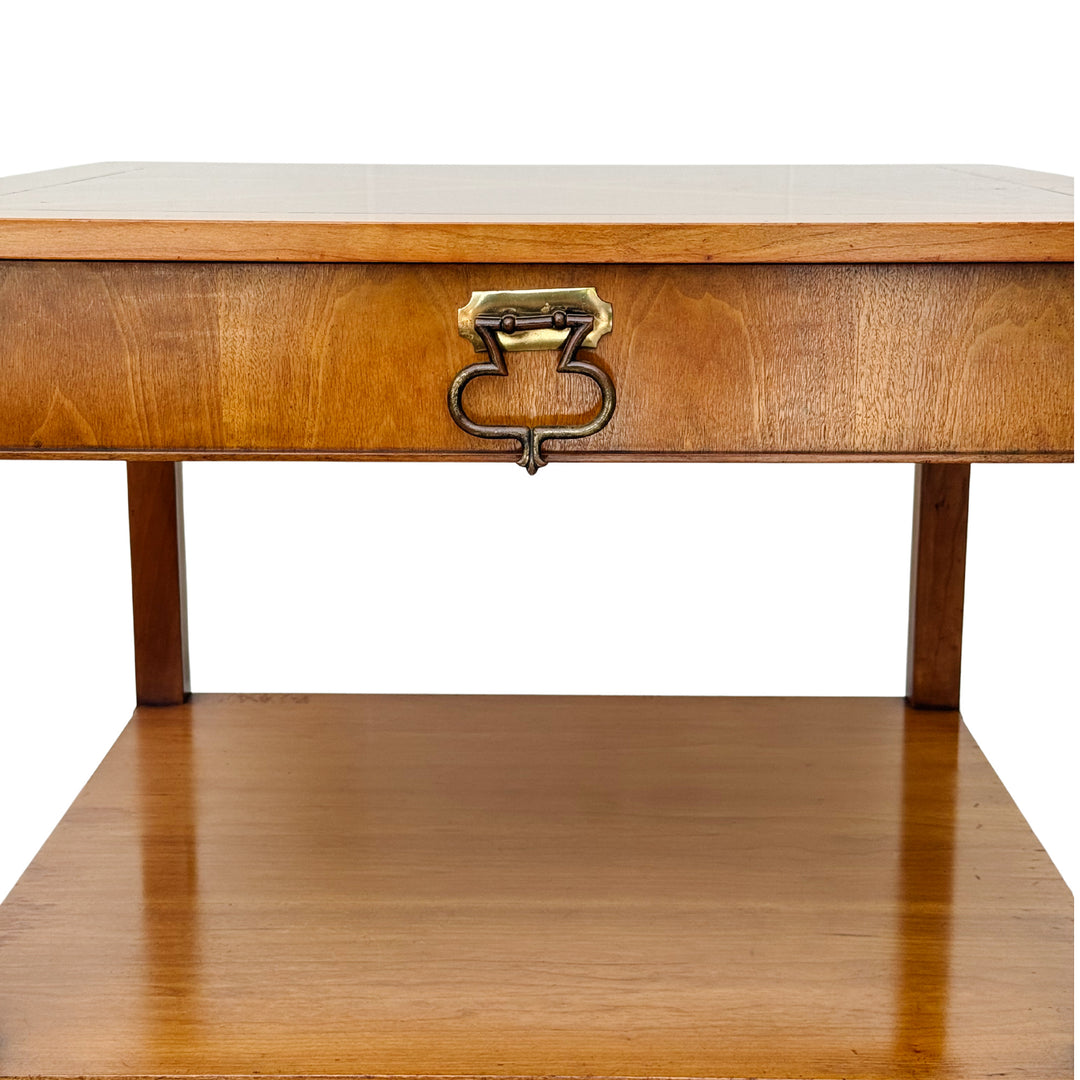 Pair of vintage Baker Furniture French Regency Cherry Side Tables or Nightstands