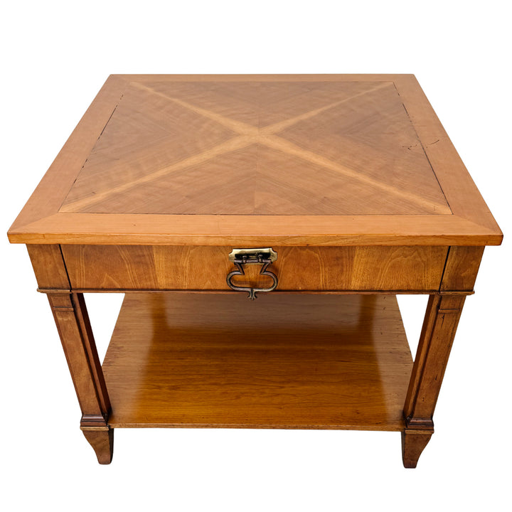 Pair of vintage Baker Furniture French Regency Cherry Side Tables or Nightstands