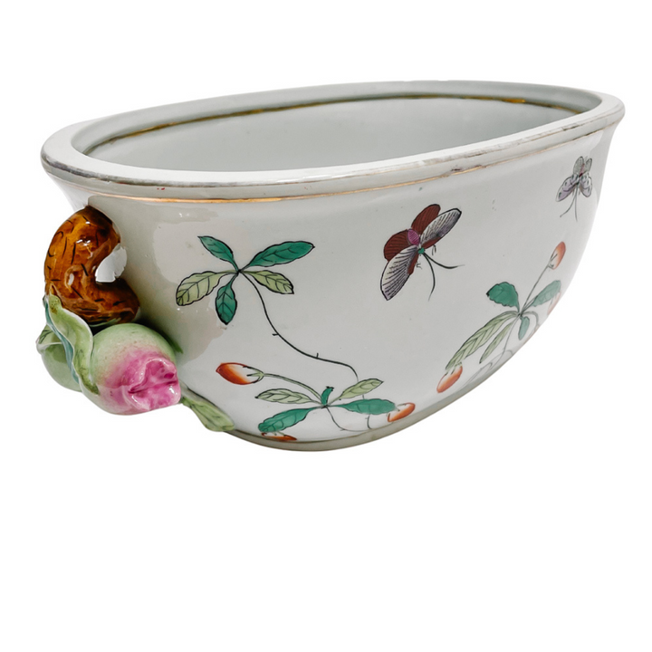 Petite Chinoiserie Foot Bath Planter With Pomegranate Handles 