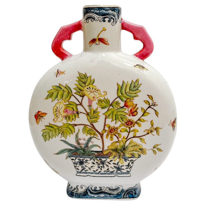 Petite Famille Rose Moon Flask Chinoiserie Vase