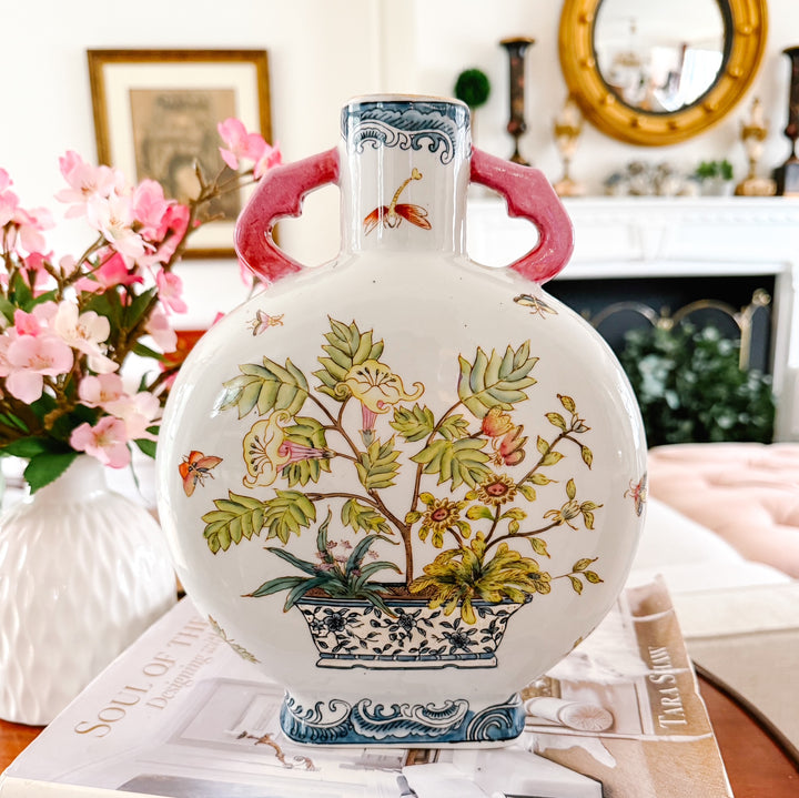 Petite Famille Rose Moon Flask Chinoiserie Vase