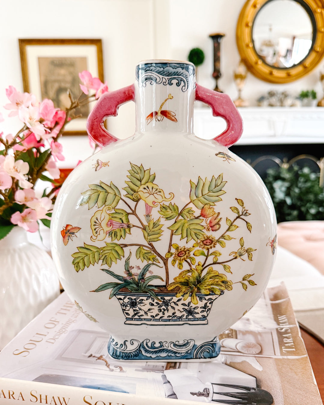 Petite Famille Rose Moon Flask Chinoiserie Vase