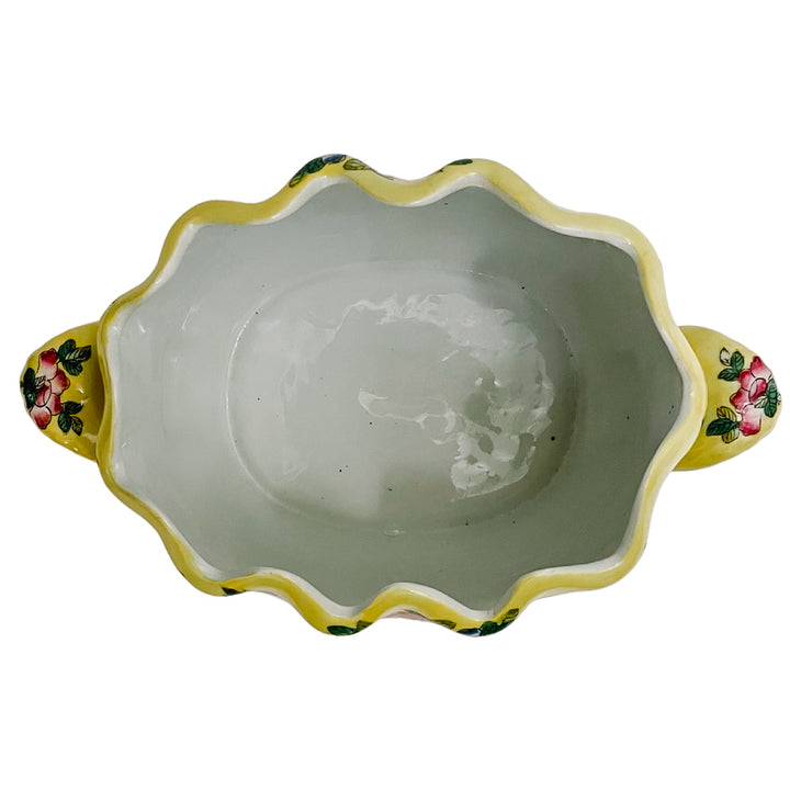 Petite Yellow Scalloped Foot Bath Jardiniere