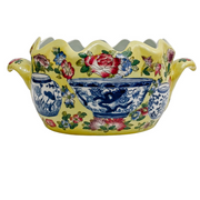 Petite Yellow Scalloped Foot Bath Jardiniere