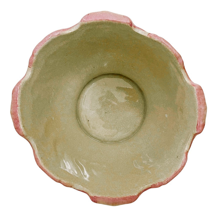 Pink Chinoiserie Scalloped Cachepot Planter