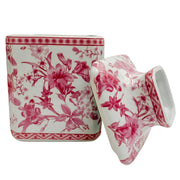 Pink Floral Chinoiserie Ceramic Tissue Box Cover