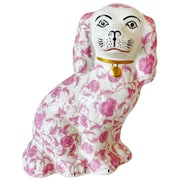 Pink Floral Staffordshire Style Spaniel Dogs