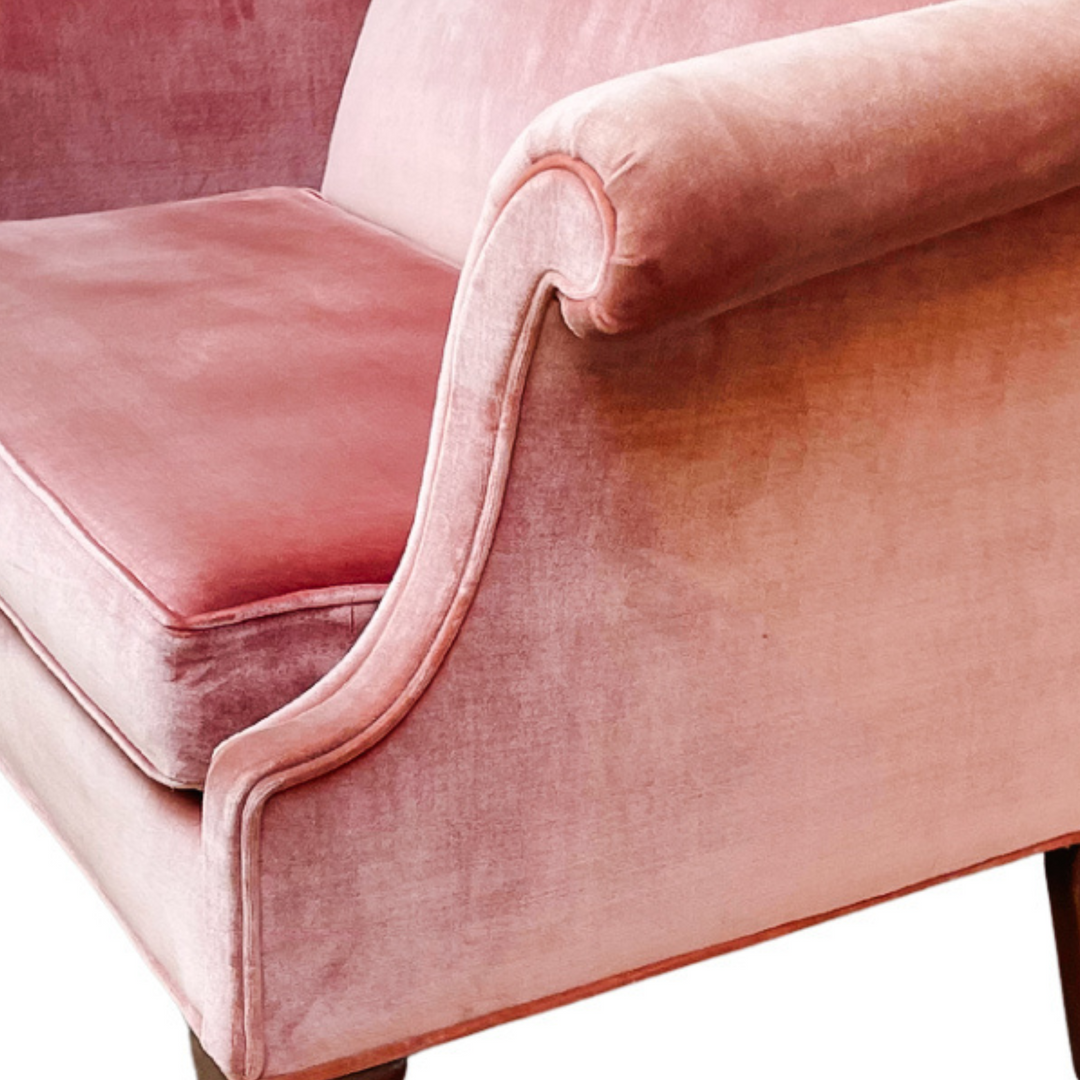 Pink French Style Upholstered Canape Loveseat by Hickory Chair Furniture