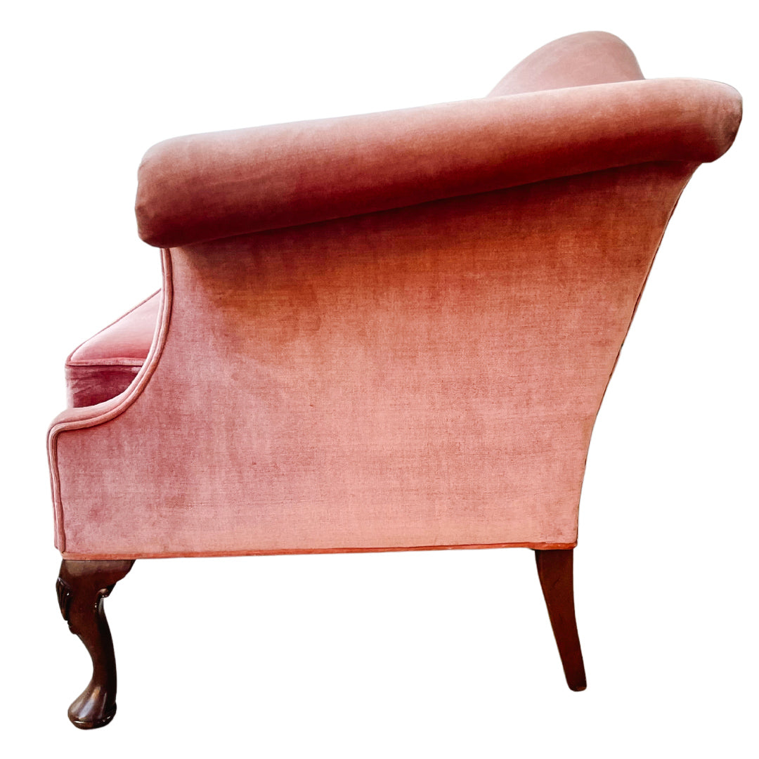 Pink French Style Upholstered Canape Loveseat by Hickory Chair Furniture