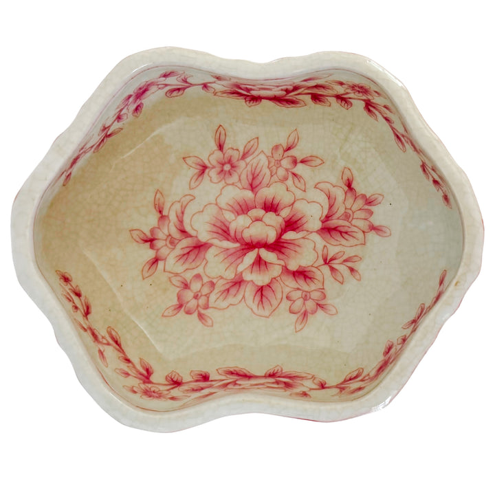 Pink Chinoiserie Monkey Holding Bowl