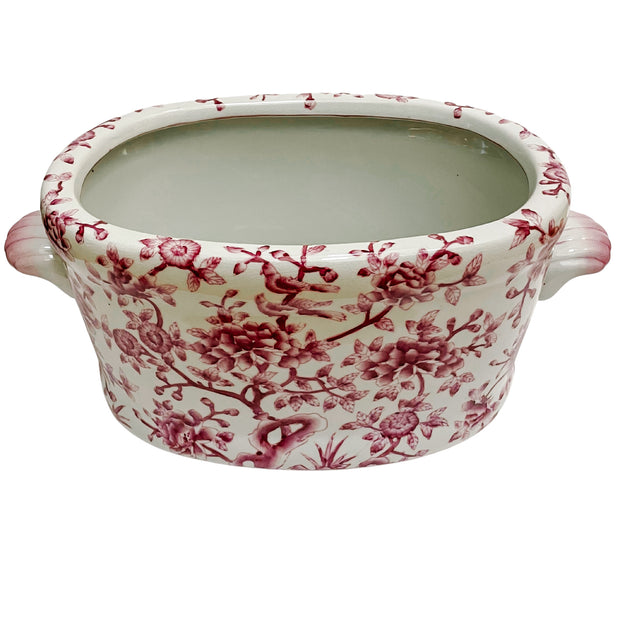 Pink & White Andrea by Sadek Porcelain Foot Bath Planter