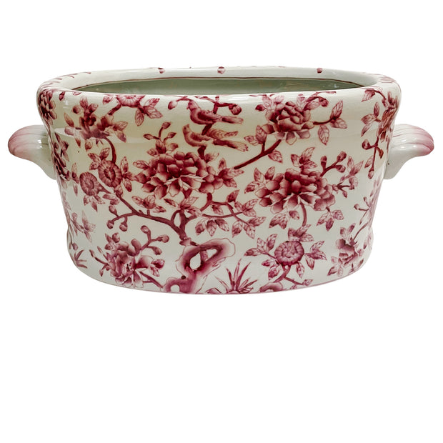 Pink & White Andrea by Sadek Porcelain Foot Bath Planter