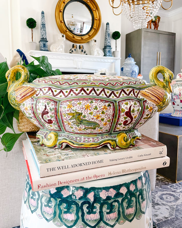 Portuguese Swan Tureen With Steam Release Lid