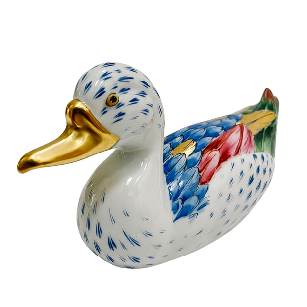 Herend Style Porcelain Duck
