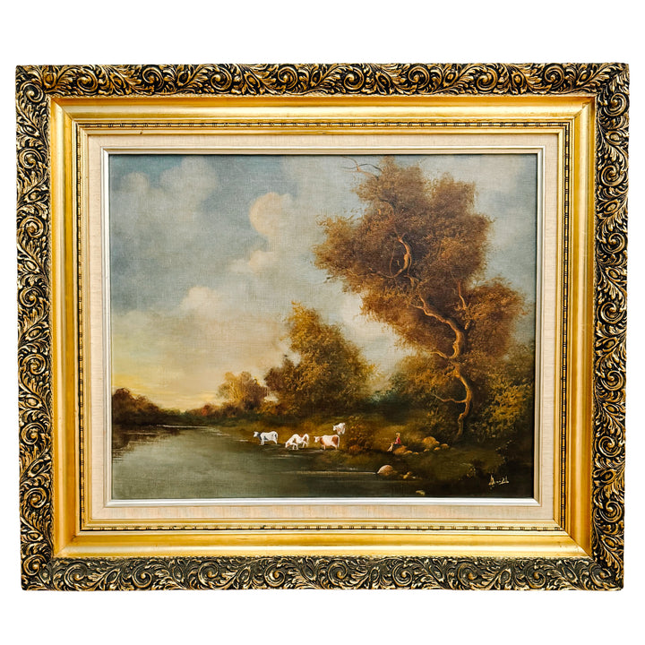The Ramirez Pastoral: A Mid-Century Tonalist Landscape Oil on Canvas