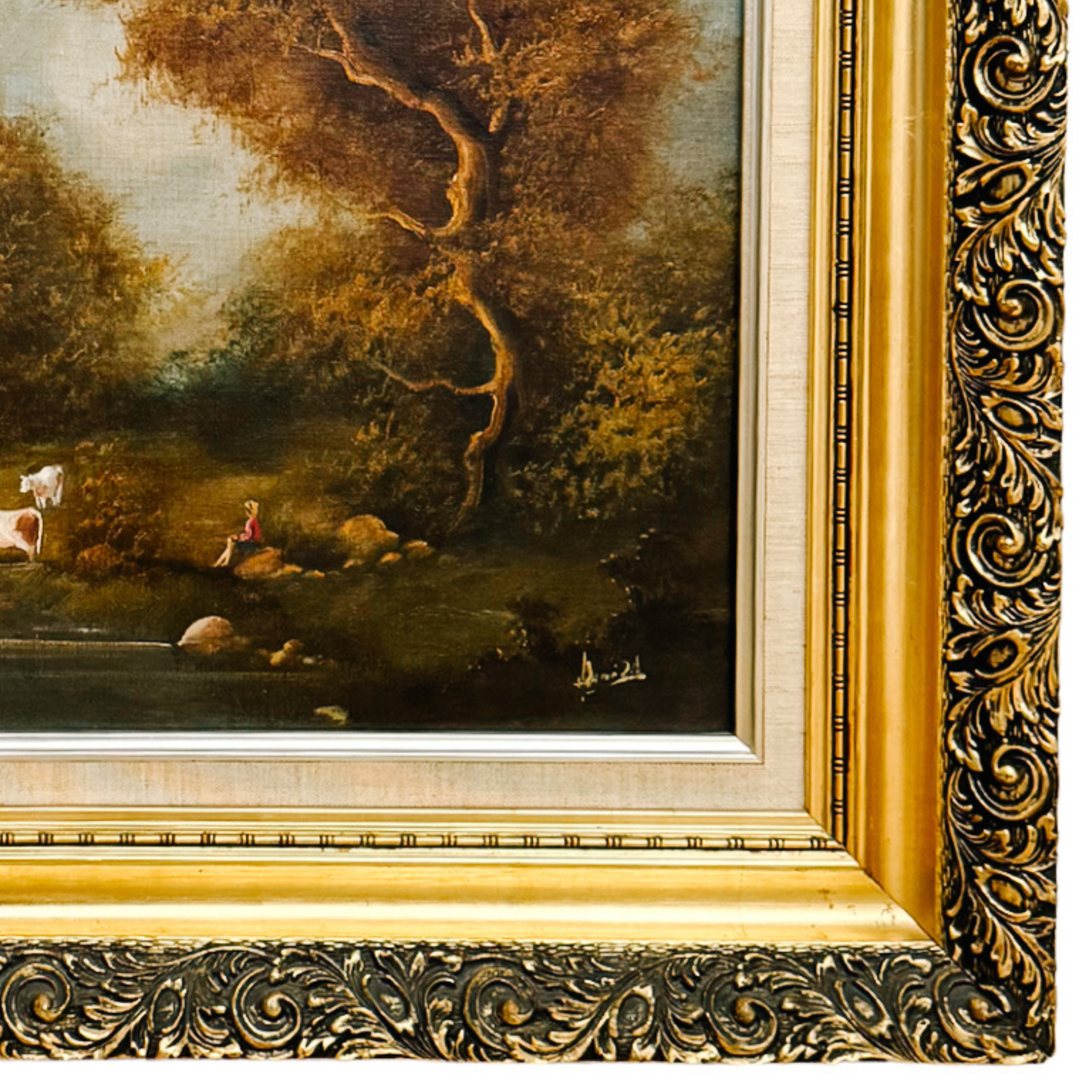 The Ramirez Pastoral: A Mid-Century Tonalist Landscape Oil on Canvas