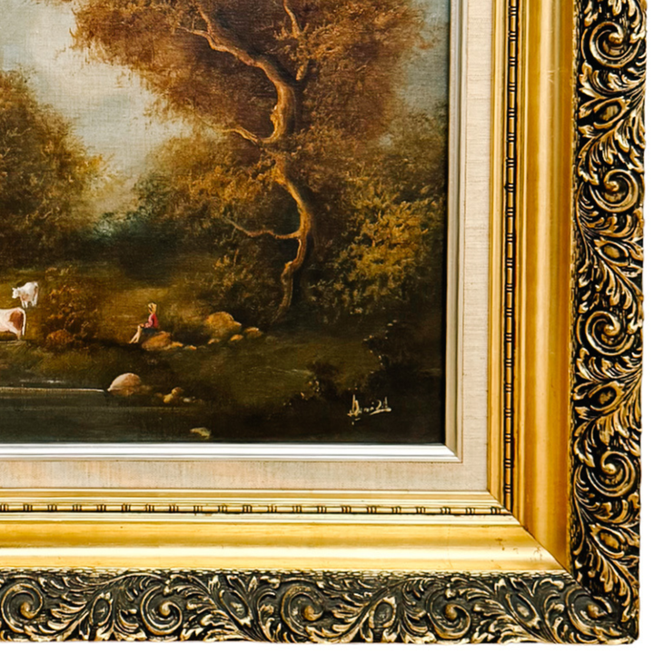 The Ramirez Pastoral: A Mid-Century Tonalist Landscape Oil on Canvas