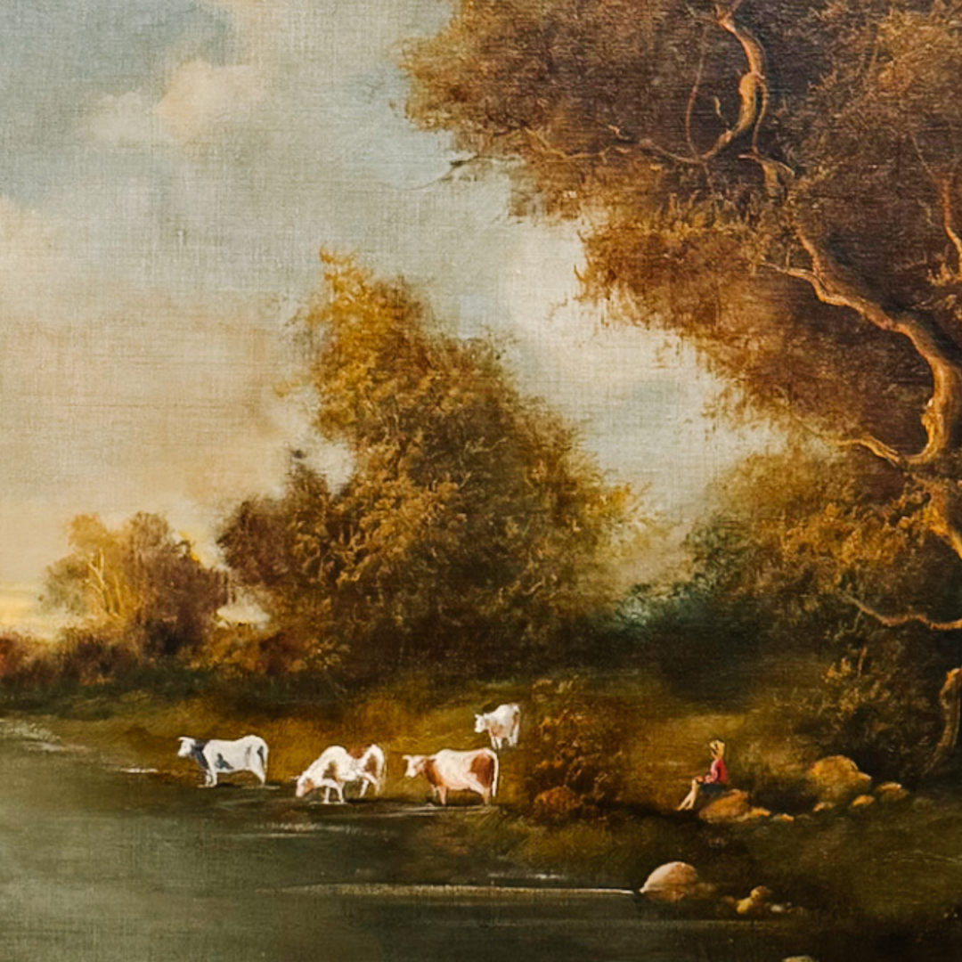 The Ramirez Pastoral: A Mid-Century Tonalist Landscape Oil on Canvas
