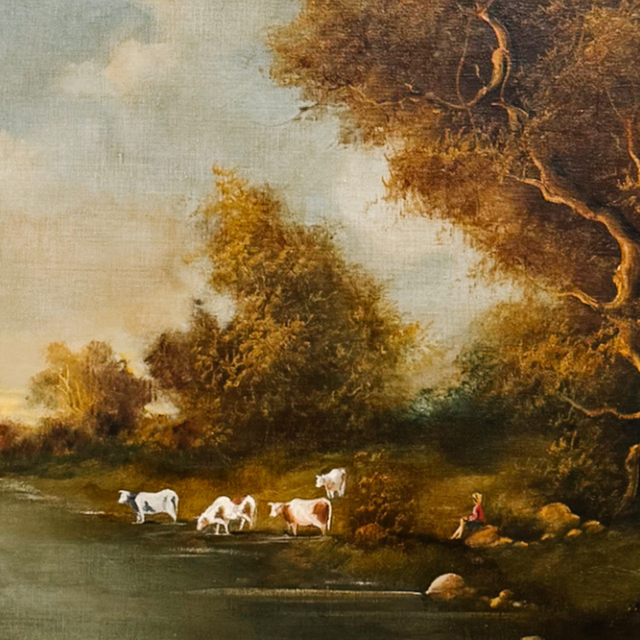 The Ramirez Pastoral: A Mid-Century Tonalist Landscape Oil on Canvas