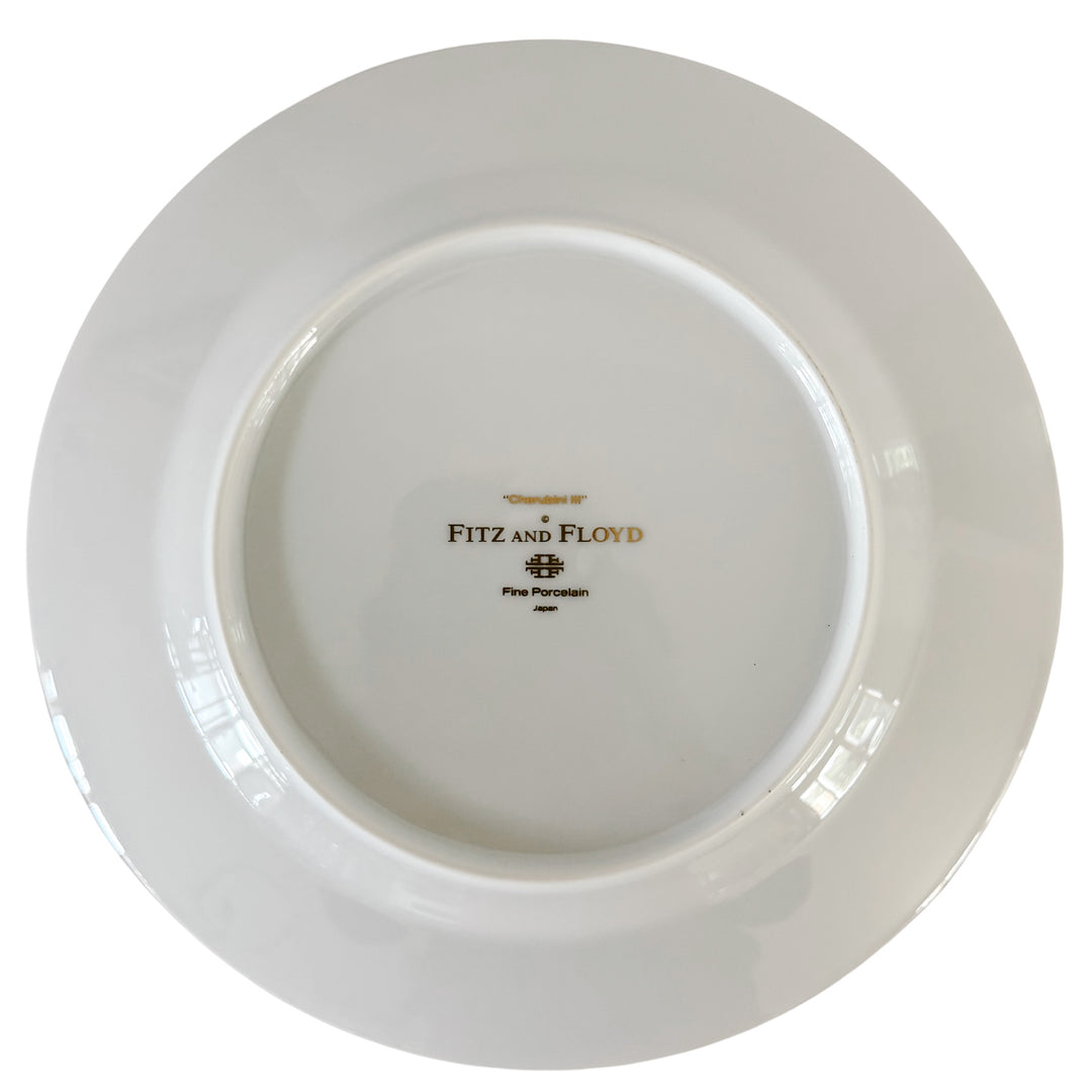 Rare Complete Set of Fitz and Floyd "Cherubini" Gold Gilt & Sanguine Plates