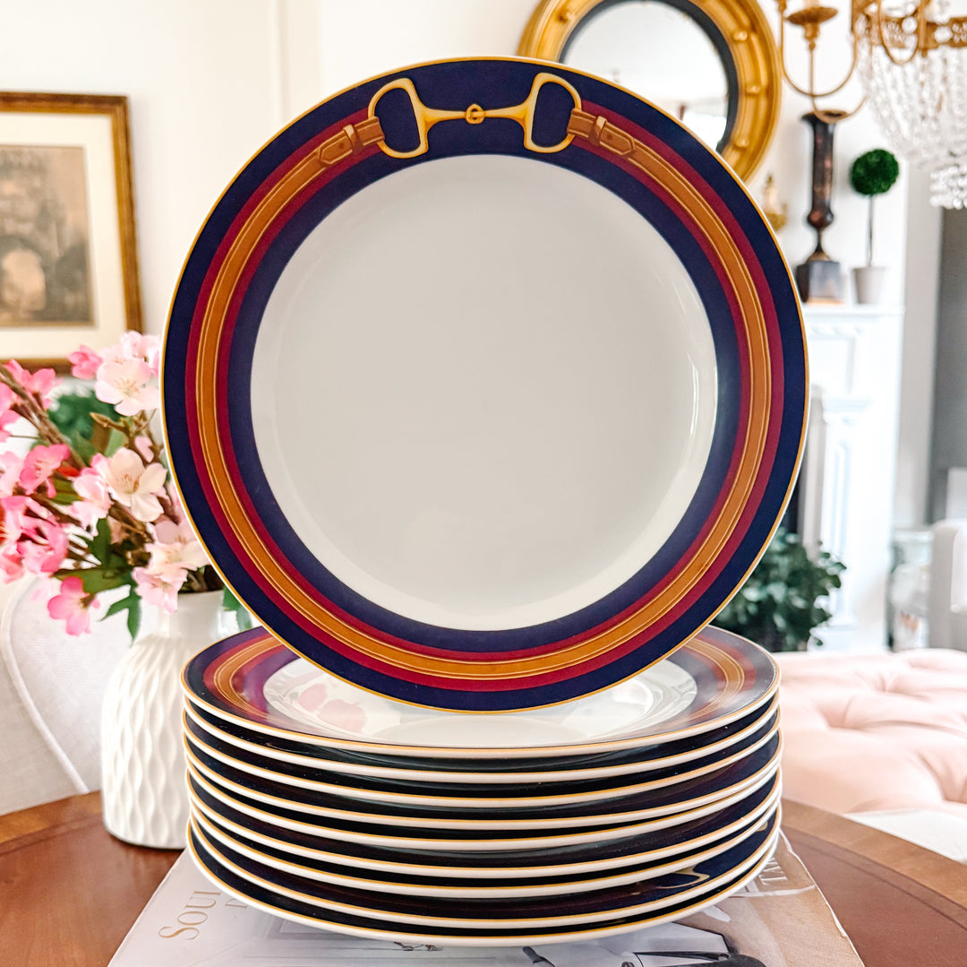 Rare Ralph Lauren "Sadie" Equestrian Dinner Plates - Set of 10