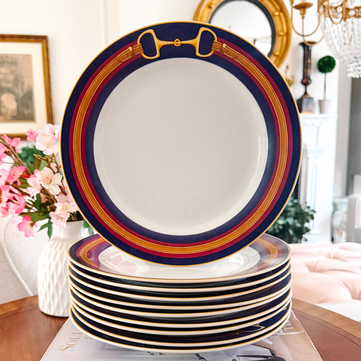 Rare Ralph Lauren "Sadie" Equestrian Dinner Plates - Set of 10