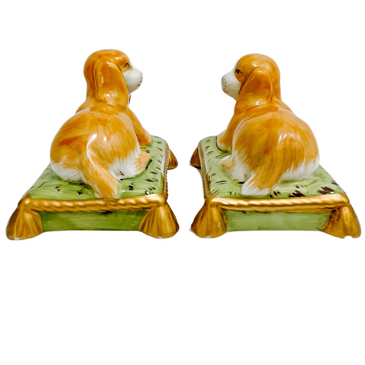 Reclining Cavalier King Charles Spaniel Dogs On Pillows