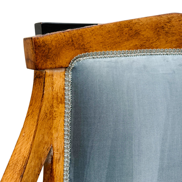 Pair of Regency Style Italian Upholstered Side Chairs With Lion's Head Masques