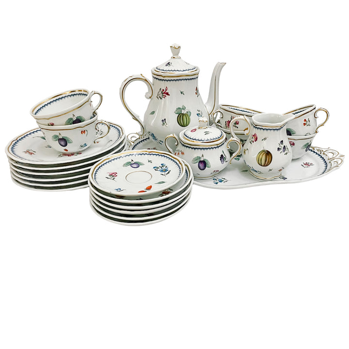 Richard Ginori Italian Fruit (Antico Doccia) Coffee Serving Set For 6