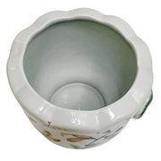Round Orchid Porcelain Scalloped Planter Pot