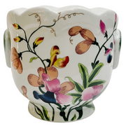Round Orchid Porcelain Scalloped Cachepot 2