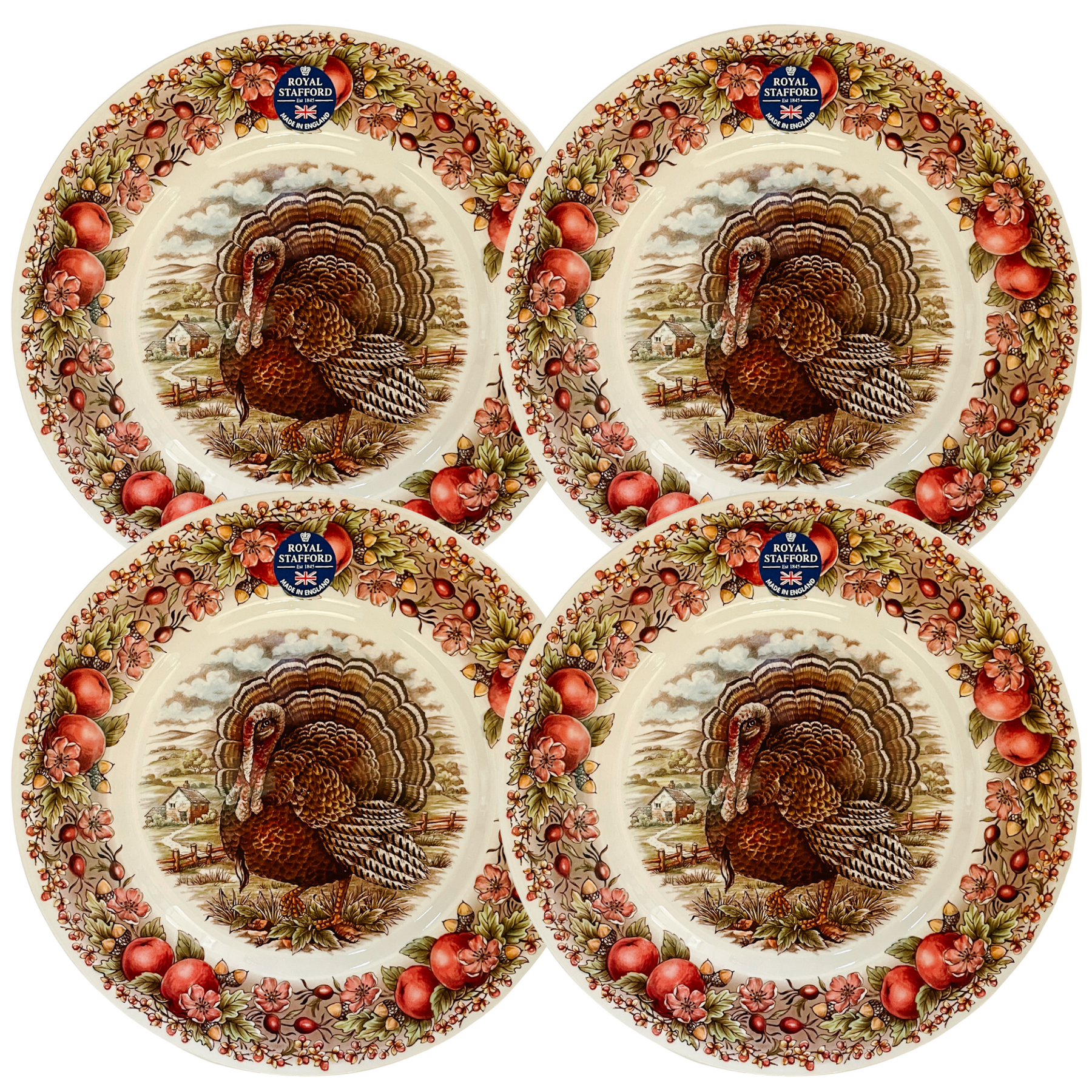 English Thanksgiving Turkey Dinner Plates 11" – House of Andaloo