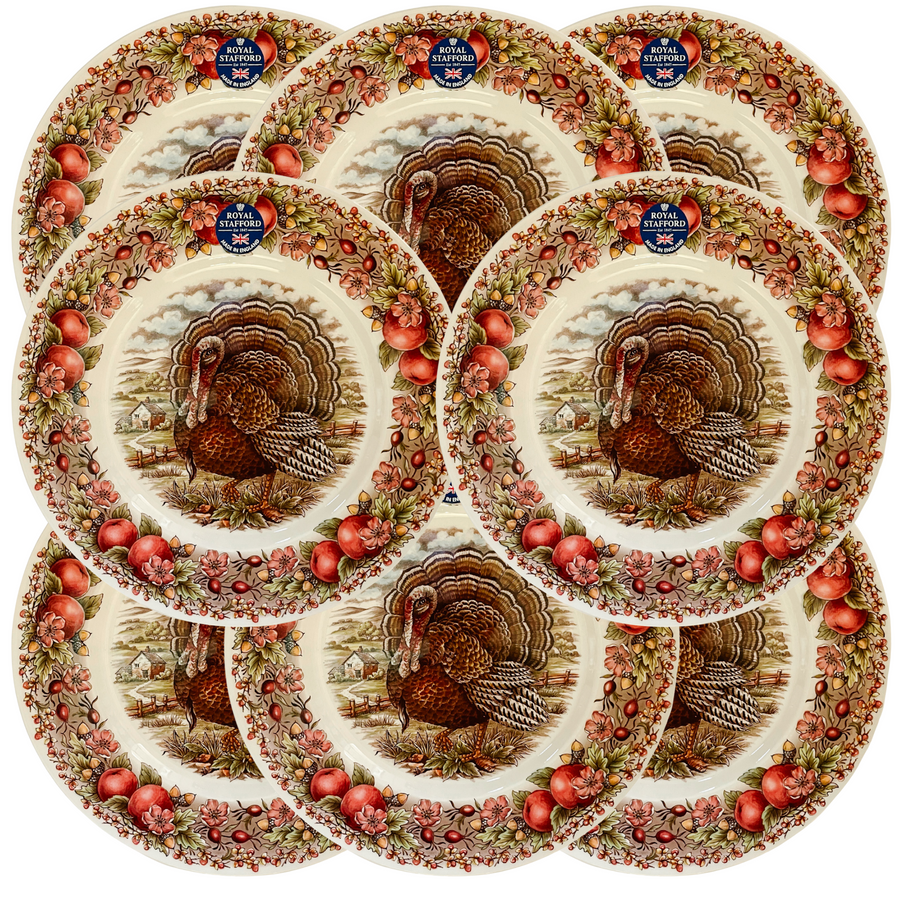 English Thanksgiving Turkey Dinner Plates 11" – House of Andaloo