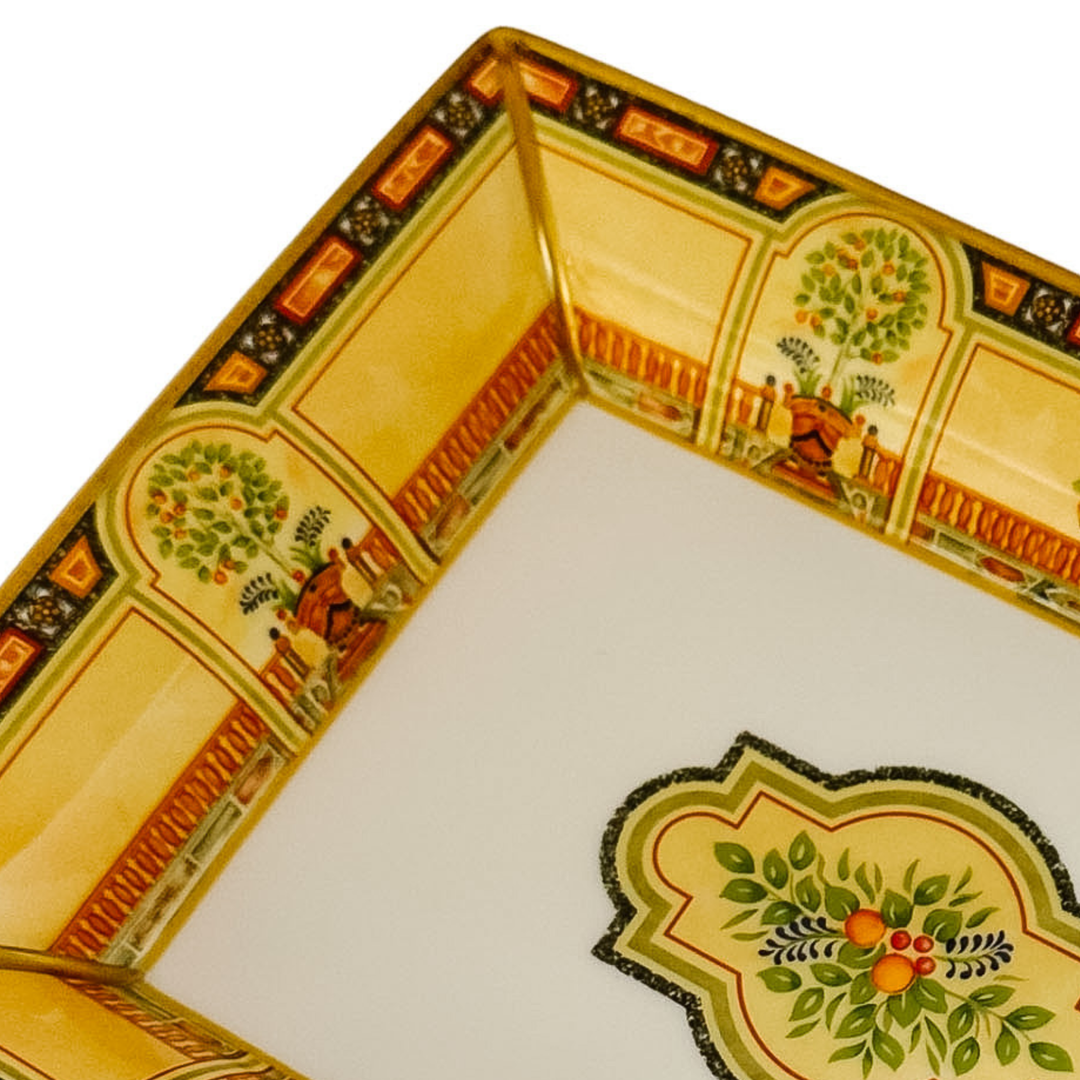 Royal Worcester "Versailles" Fine Bone China Rectangular Catchall Tray With Orangerie Motif