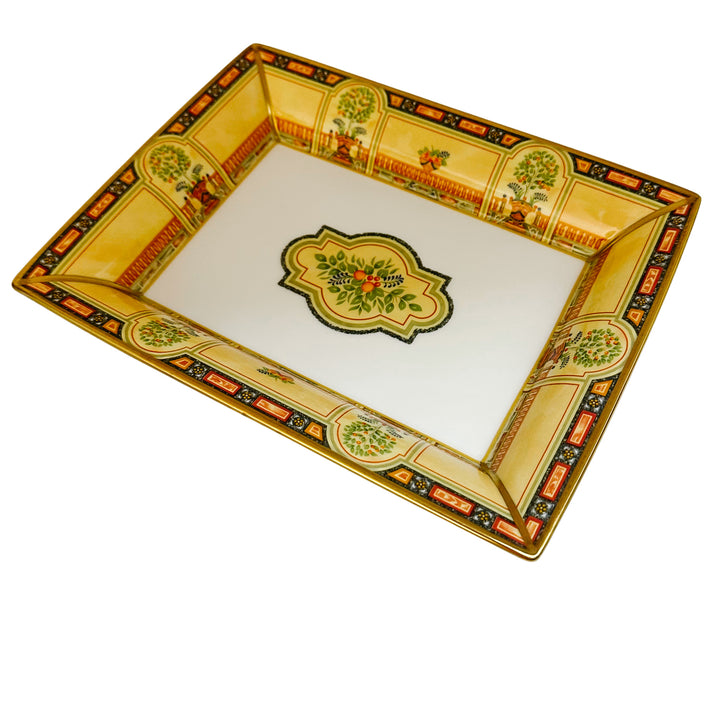 Royal Worcester "Versailles" Fine Bone China Rectangular Catchall Tray With Orangerie Motif