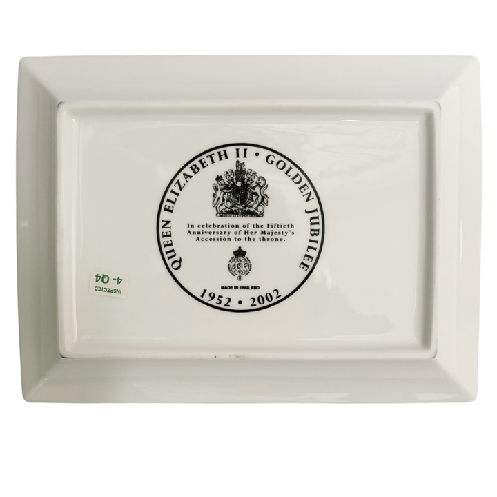 Royal Worcester Queen Elizabeth II Golden Jubilee Imari Porcelain Catchall Tray In Original Box