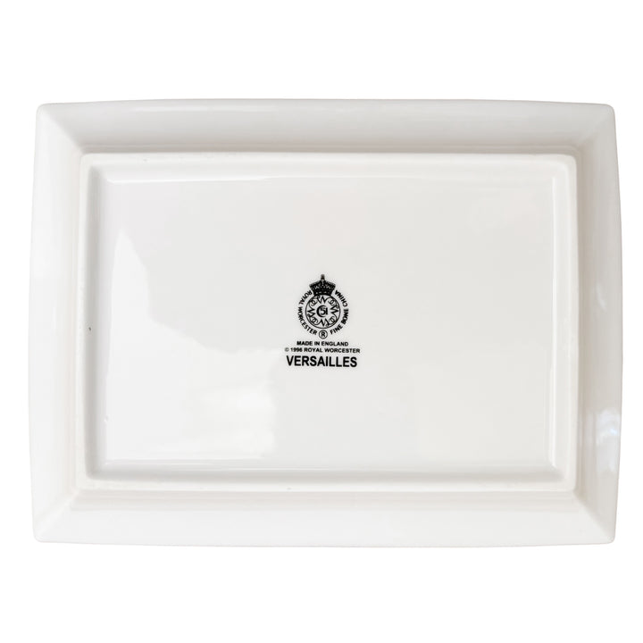 Royal Worcester "Versailles" Fine Bone China Rectangular Catchall Tray With Orangerie Motif
