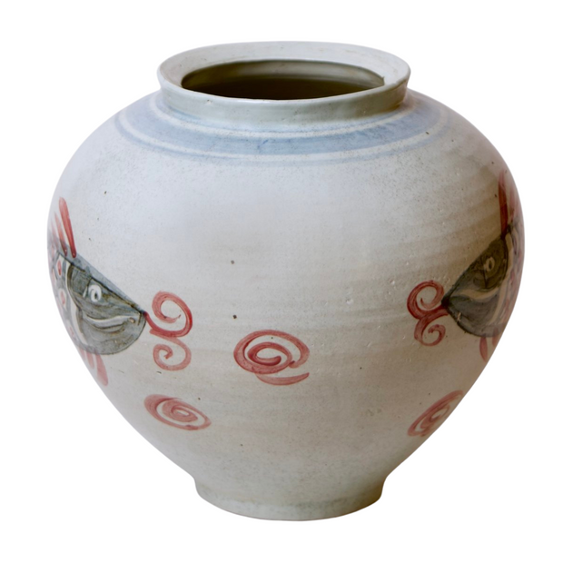 Rustic Porcelain Chinese Fish Vase