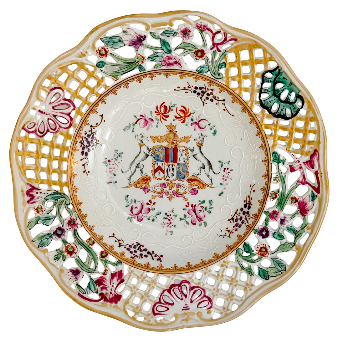 Edme Samson French Reticulated Armorial Bowls
