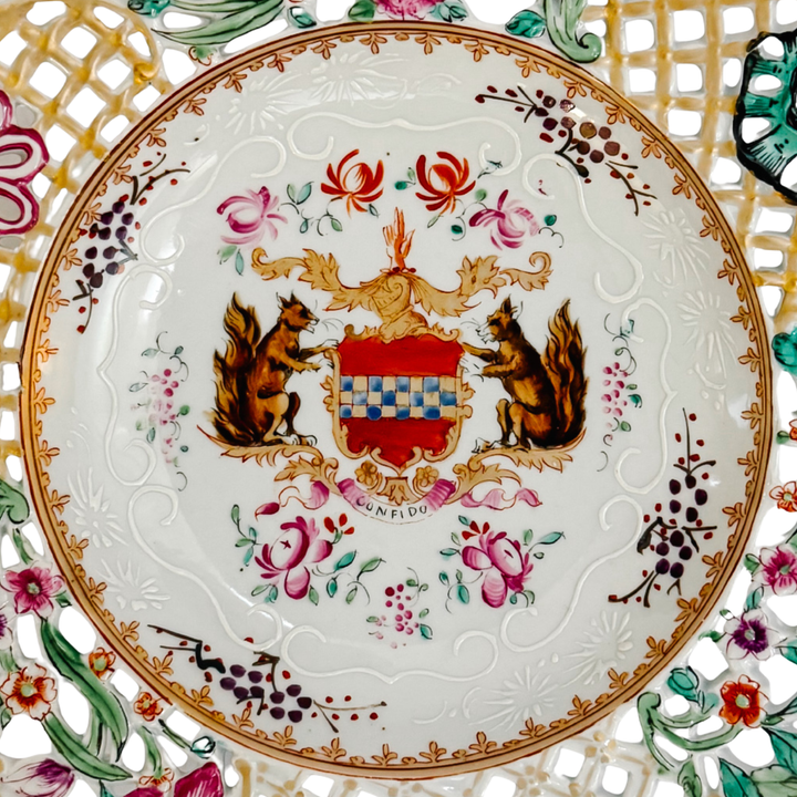 Edme Samson French Reticulated Armorial Bowls