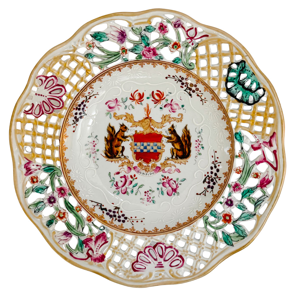 Edme Samson French Reticulated Armorial Bowls